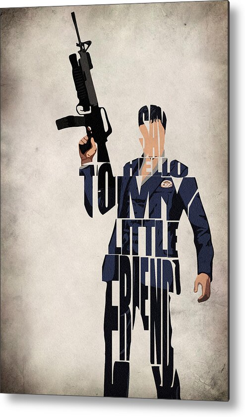 Al Pacino Metal Print featuring the digital art Tony Montana - Al Pacino by Inspirowl Design