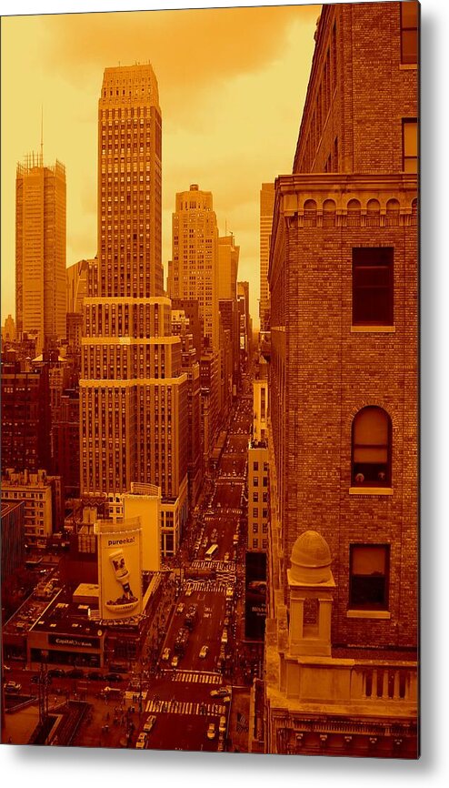 Manhattan Posters And Prints Metal Print featuring the photograph Top of Manhattan by Monique Wegmueller