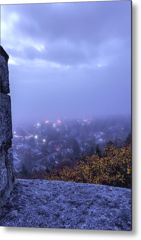 Vermont Autumn Metal Print featuring the photograph Tower In Fog by Tom Singleton