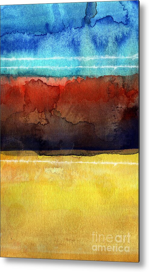Abstract Metal Print featuring the painting Traveling North by Linda Woods