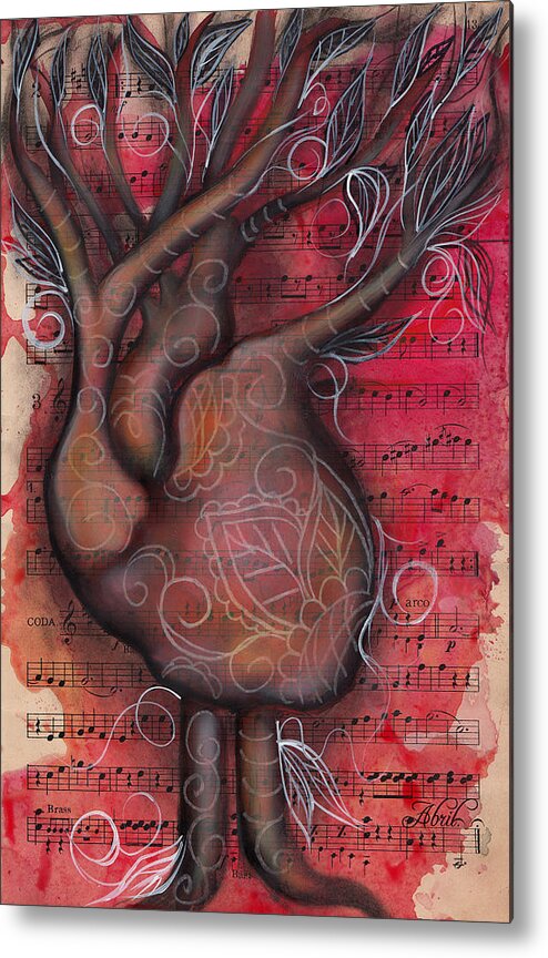 Heart Metal Print featuring the painting Tree of Life by Abril Andrade