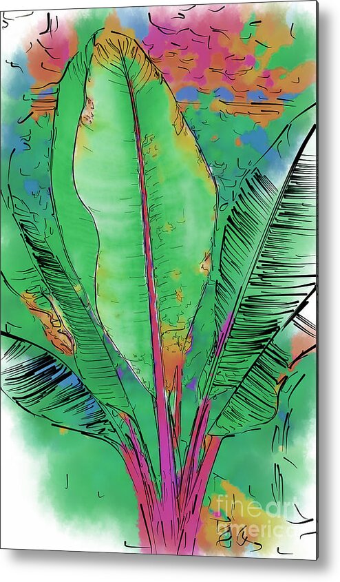 Tropical Metal Print featuring the painting Tropical Foliage by Kirt Tisdale