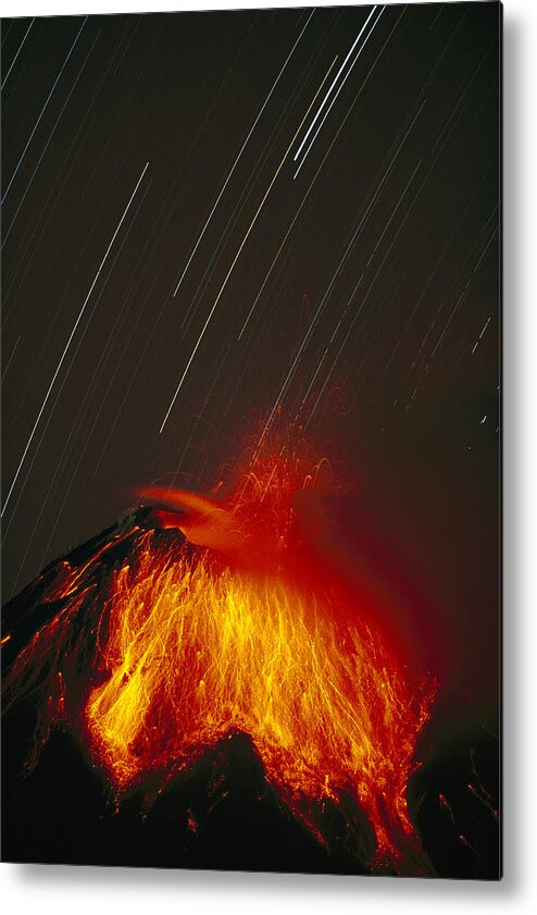 Feb0514 Metal Print featuring the photograph Tungurahua Volcano Erupting Ecuador by Tui De Roy