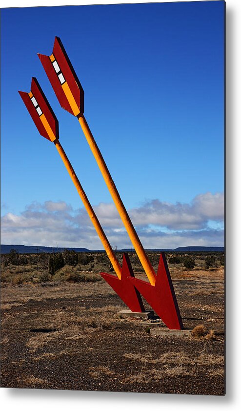 Twin Arrows Trading Post Metal Print featuring the photograph Twin Arrows No.3 by Daniel Woodrum