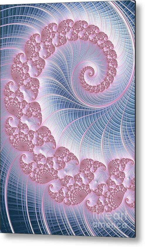 Digital Metal Print featuring the digital art Twirly Swirl by Vix Edwards