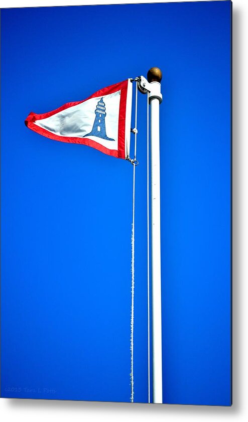 Tybee Island Metal Print featuring the photograph Tybee Lighthouse Flag by Tara Potts