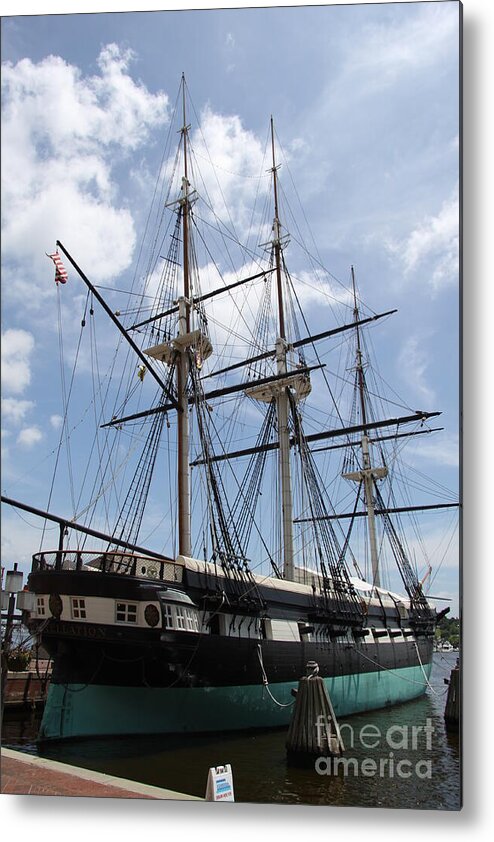 All Sail War Ship Metal Print featuring the photograph U S S Constellation by Christiane Schulze Art And Photography