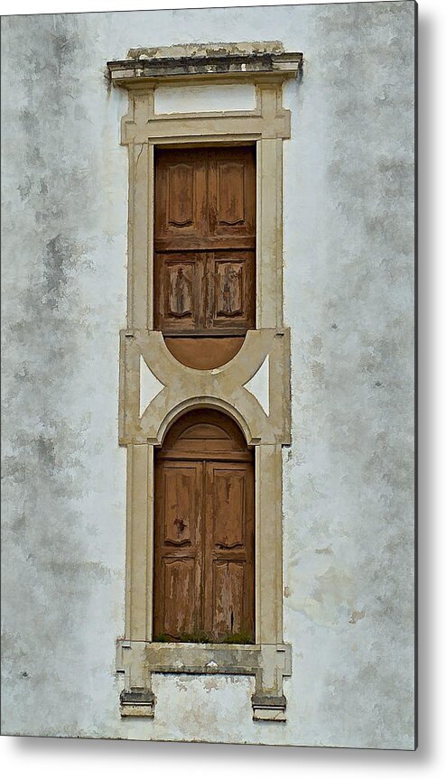 Door Metal Print featuring the photograph Upside-Down Brown Windows of Portugal by David Letts
