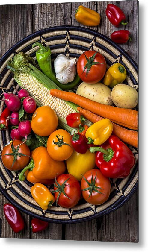 Vegetable Metal Print featuring the photograph Vegetable basket  by Garry Gay