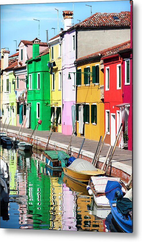 Row House Metal Print featuring the photograph Venice Burano Island by Nicolamargaret