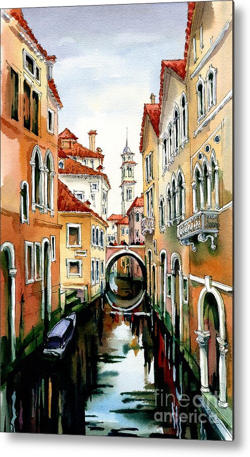 Venice Metal Print featuring the painting Venice in March by Maria Rabinky