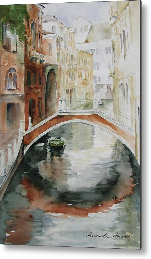 Venice Metal Print featuring the painting Venice Reflections by Amanda Amend