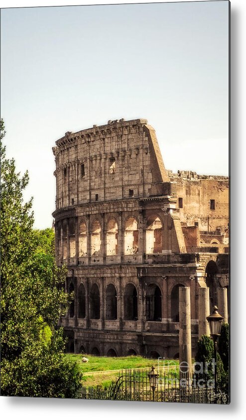 Italy Metal Print featuring the photograph View of Colosseum by Prints of Italy