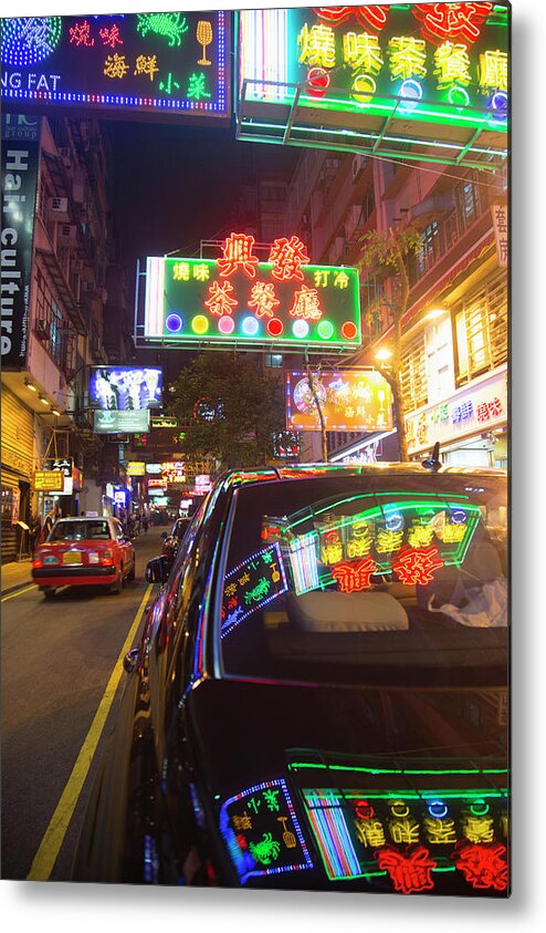 Chinese Culture Metal Print featuring the photograph View Of Evening Shop Lights by Grant Faint