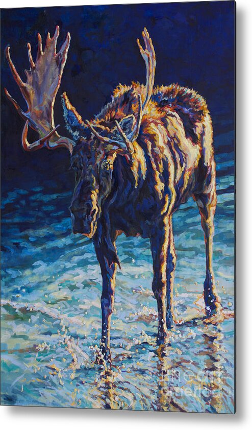 Moose Metal Print featuring the painting Vincent by Patricia A Griffin