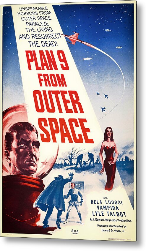 Poster Metal Print featuring the photograph Vintage Movie Poster - Plan 9 from Outer Space by Mountain Dreams