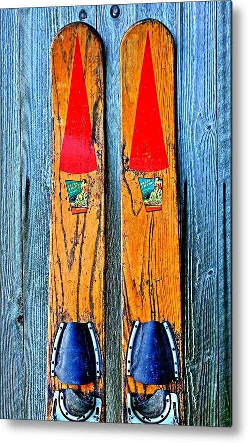 Skis Metal Print featuring the photograph Vintage Skis by Benjamin Yeager