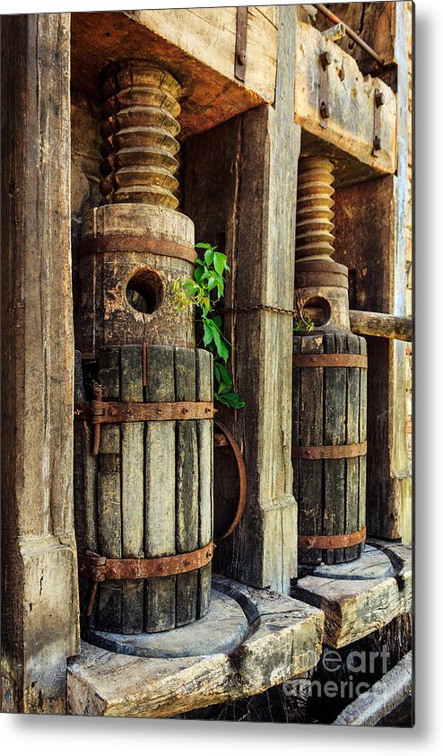Wine Press Metal Print featuring the photograph Vintage Wine Press by James Eddy