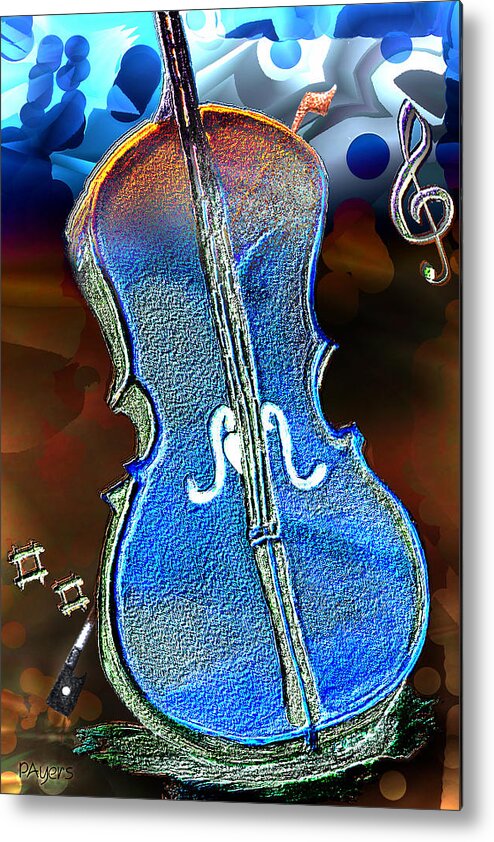 Watercolor Metal Print featuring the painting Violin Solo by Paula Ayers