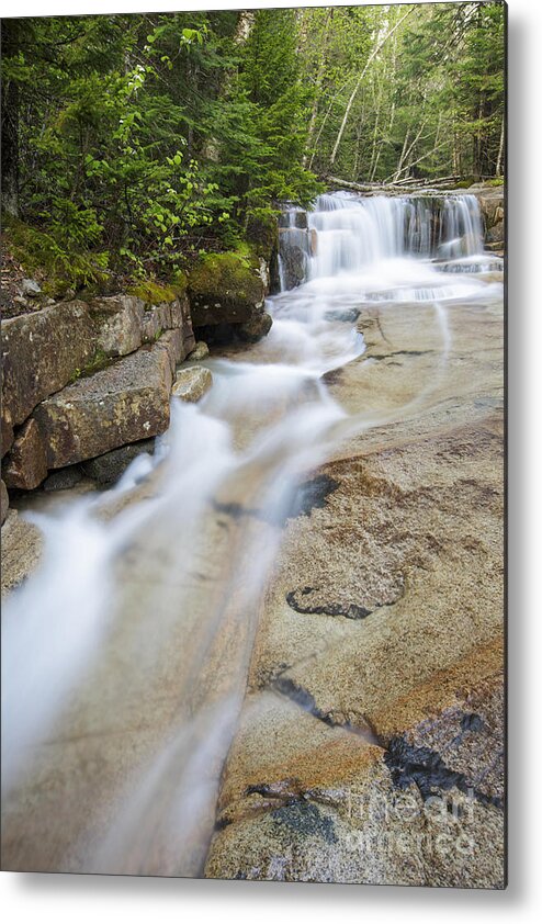 Awe-inspiring Metal Print featuring the photograph Walker Brook Cascades - Franconia Notch State Park New Hampshire by Erin Paul Donovan