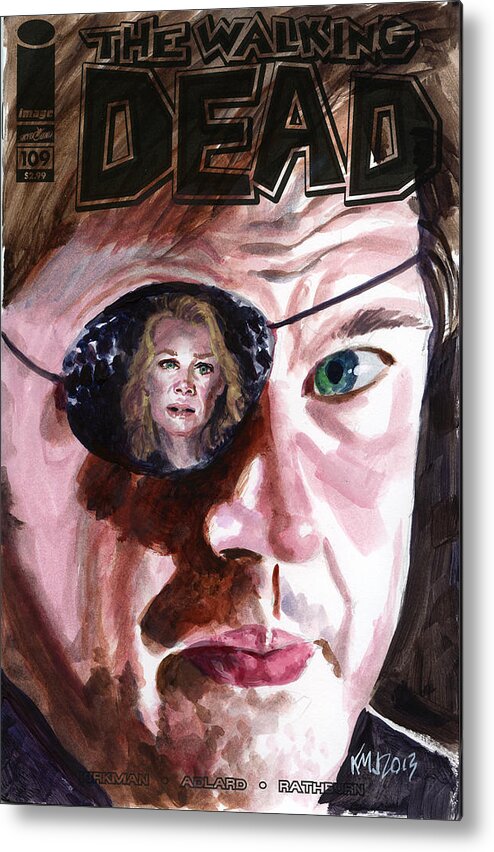 Walking Dead Metal Print featuring the painting Walking Dead Governor Andrea by Ken Meyer jr