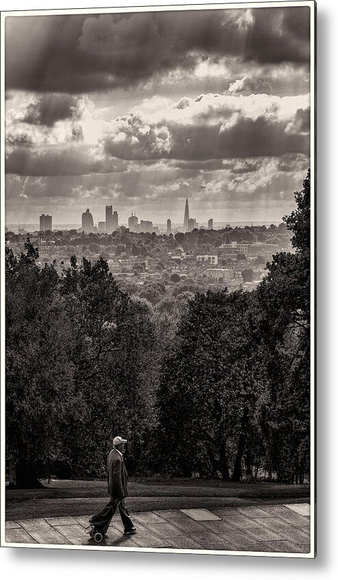  City Metal Print featuring the photograph Walking the Sights by Lenny Carter