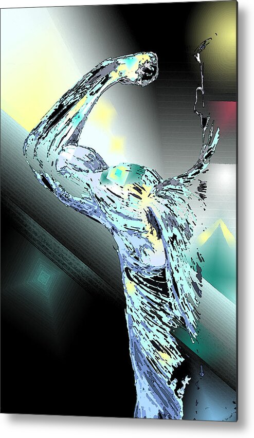 Man Metal Print featuring the digital art Warrior by Sladjana Lazarevic