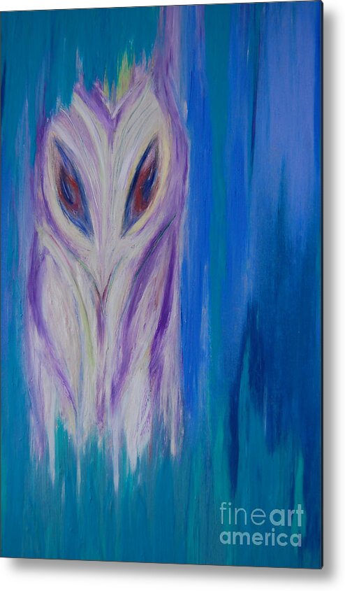 First Star Art Metal Print featuring the drawing Watcher in the Blue by First Star Art
