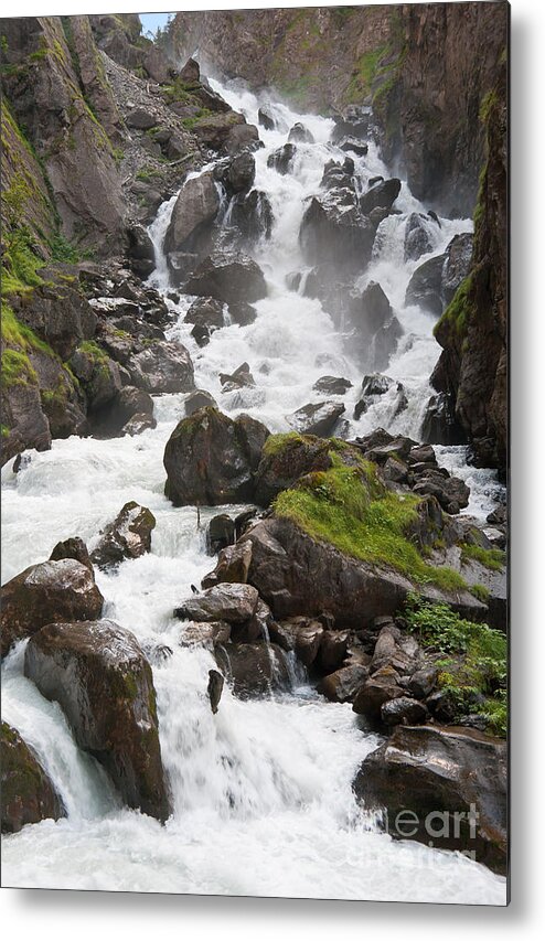 Beauty Metal Print featuring the photograph waterfalls in Pre Saint Didier by Antonio Scarpi