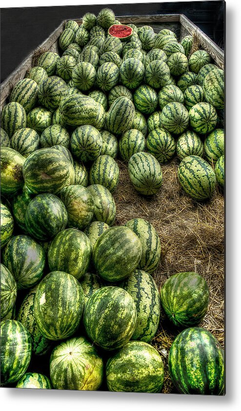 Watermelon Man Metal Print featuring the photograph Watermelon Man Watermelon Stand by William Fields