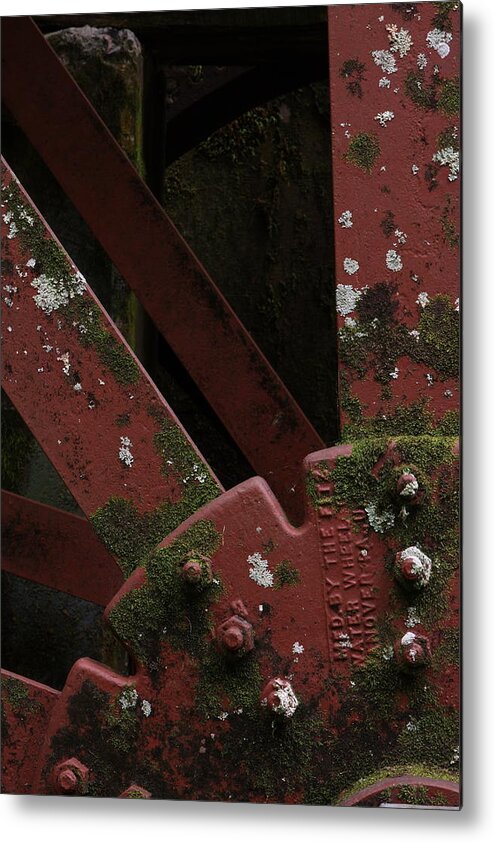 Waterwheel Hub Metal Print featuring the photograph Waterwheel Up Close by Daniel Reed