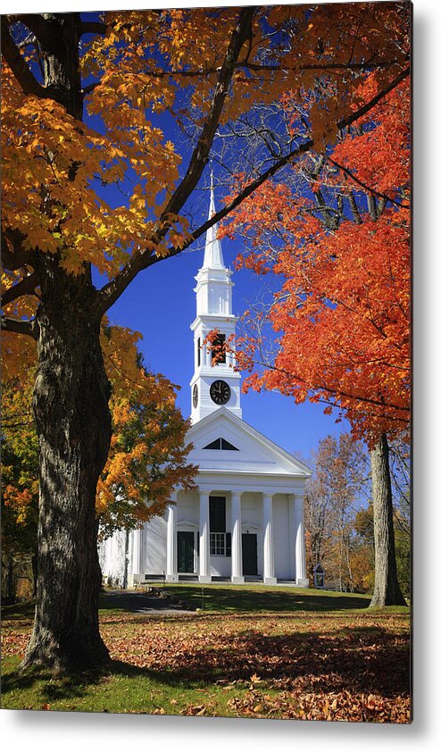 Landscape Metal Print featuring the photograph White Church by Dominique Dubied