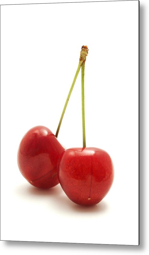 White Background Metal Print featuring the photograph Wild cherry by Fabrizio Troiani