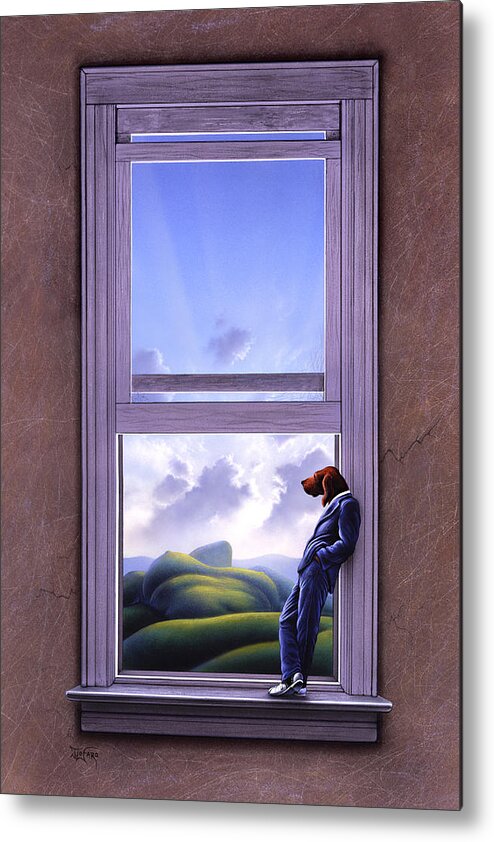 Surreal Metal Print featuring the painting Window of Dreams by Jerry LoFaro