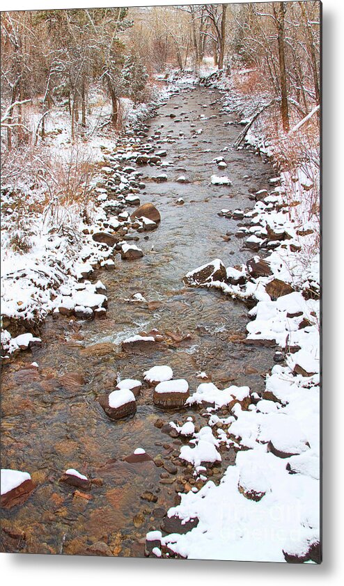 Winter Metal Print featuring the photograph Winter Creek Scenic View by James BO Insogna