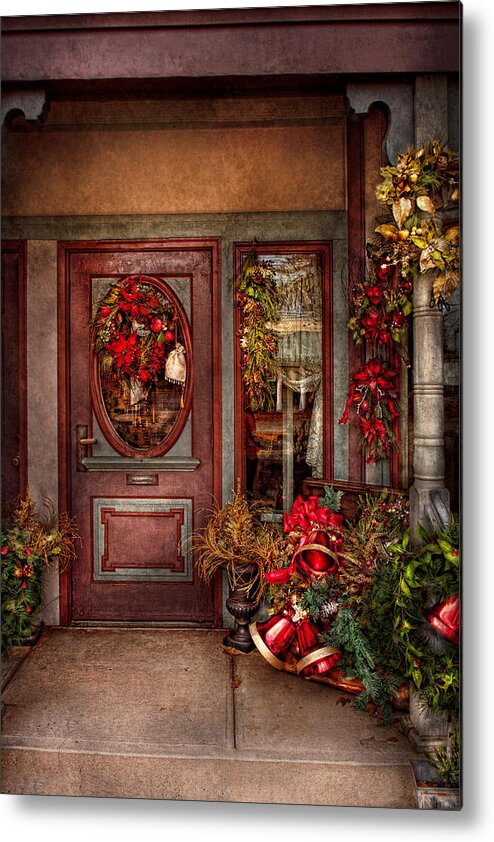 Winter Metal Print featuring the photograph Winter - Store - Metuchen NJ - Dressed for the holidays by Mike Savad