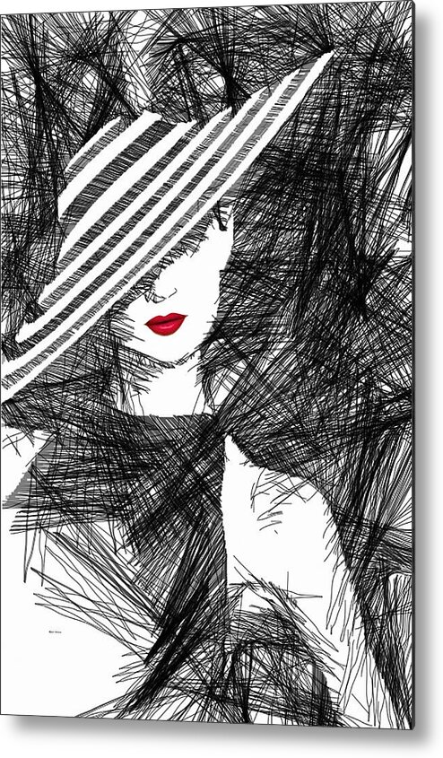 Woman Metal Print featuring the digital art Woman with a Hat by Rafael Salazar