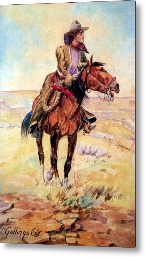 Occupation Metal Print featuring the painting Wyoming Cowgirl, 1907 by Science Source