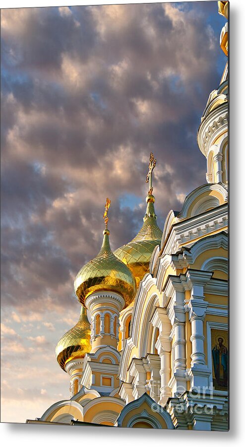 White Metal Print featuring the photograph Yalta orthodox cathedral by Sophie McAulay