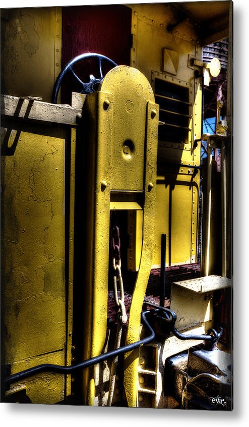 Grant Metal Print featuring the photograph Yellow Caboose by Evie Carrier