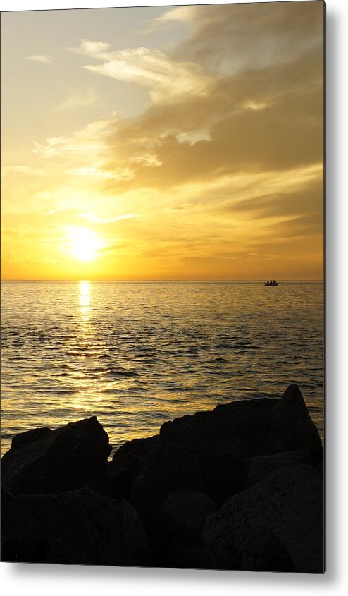 Tarpon Springs Metal Print featuring the photograph Yellow Sky by Laurie Perry