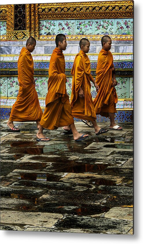 Buddhist Metal Print featuring the photograph Young Monks by Rob Tullis