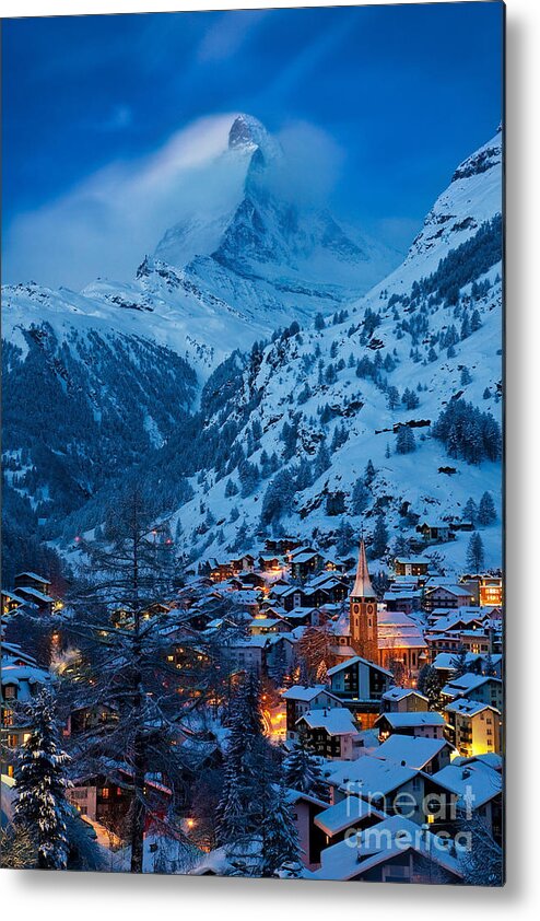 Zermatt Metal Print featuring the photograph Zermatt - Winter's Night by Brian Jannsen