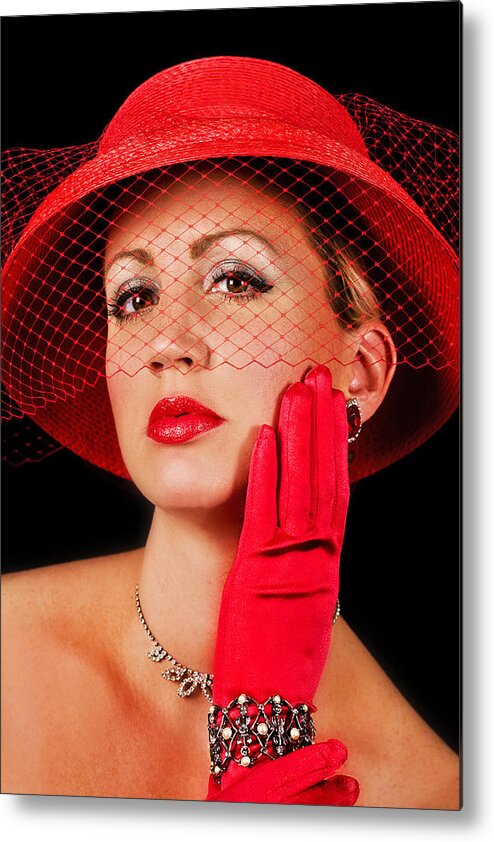 Retro Metal Print featuring the photograph Retro Lady #1 by Trudy Wilkerson