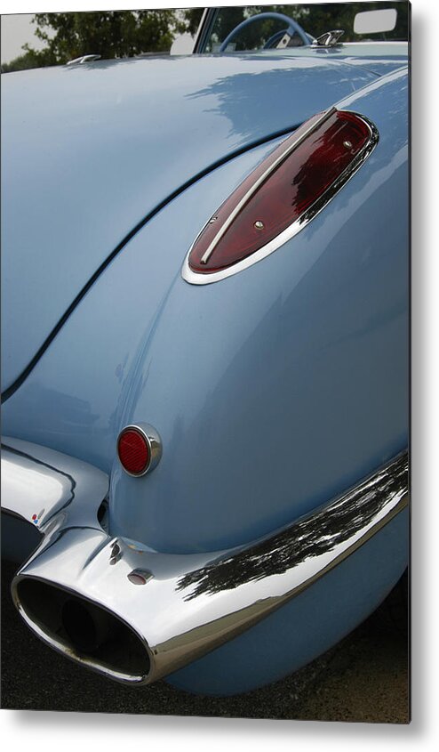 1958 Chevy Photographs Metal Print featuring the photograph 1958 Corvette by Greg Kopriva