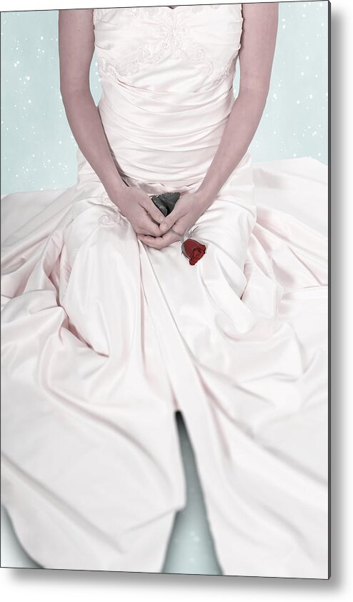 Weiblich Metal Print featuring the photograph Lady With A Rose #2 by Joana Kruse