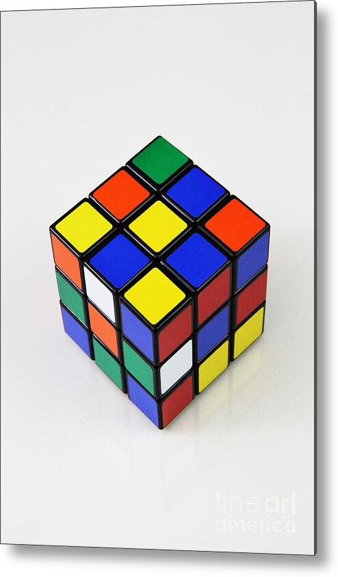 Rubik's Cube Metal Print featuring the photograph Rubiks Cube #2 by Photo Researchers, Inc.