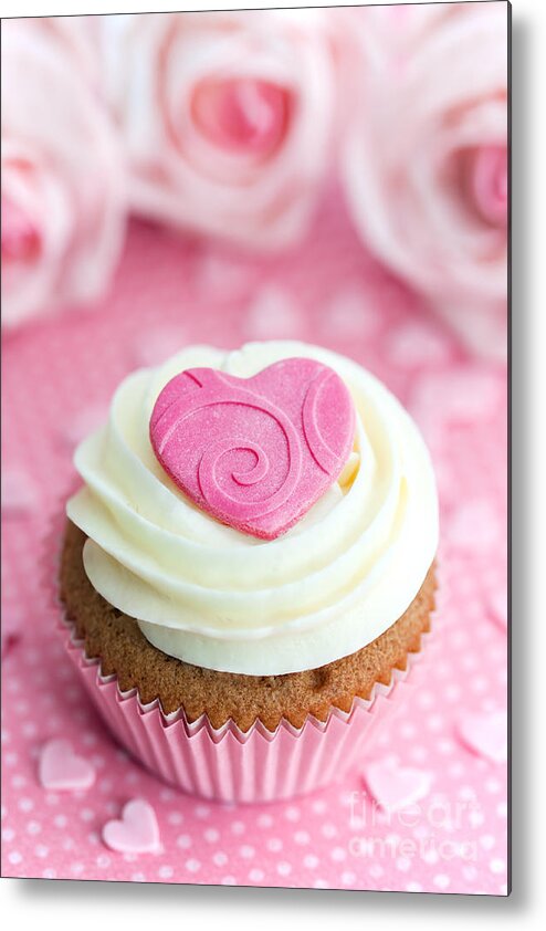 Cupcake Metal Print featuring the photograph Valentine cupcake #2 by Ruth Black