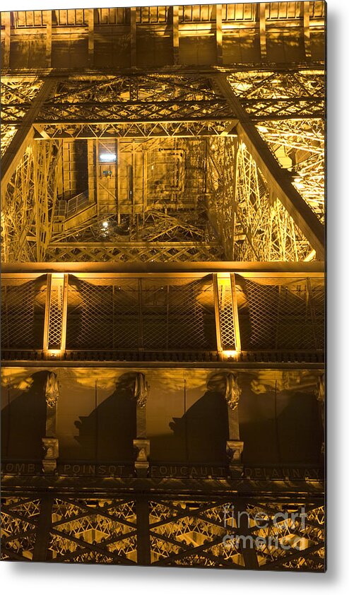 Tour Metal Print featuring the photograph Eiffel tower by night detail #3 by Fabrizio Ruggeri