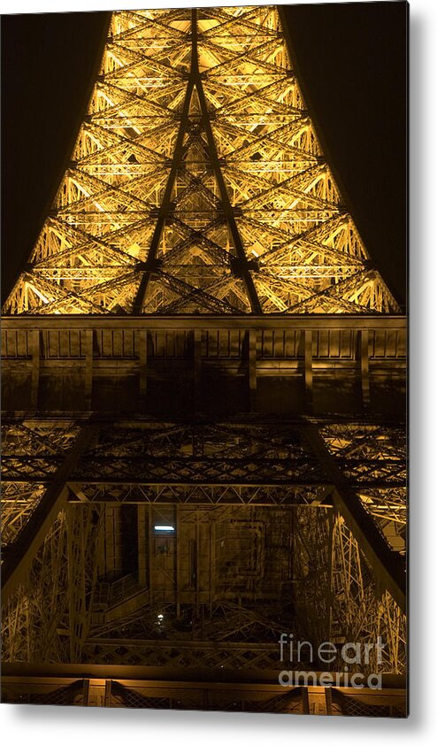Tour Metal Print featuring the photograph Eiffel tower by night detail #4 by Fabrizio Ruggeri